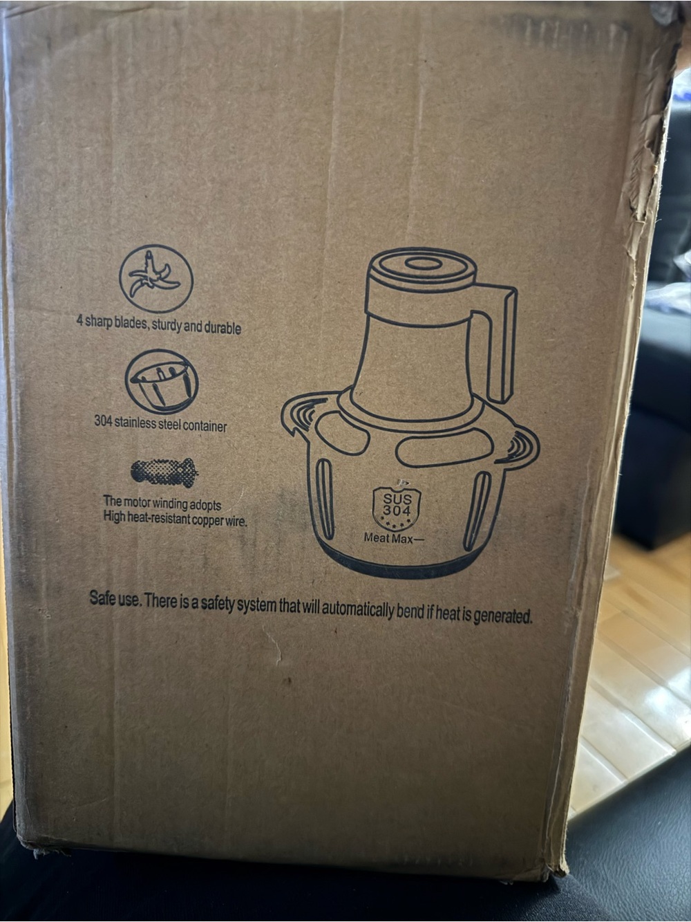 Stainless Steel Electric Meat Grinder - Brown Packaging